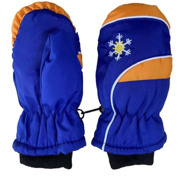 Other - Blue and Orange Mittens with Snowflake Design